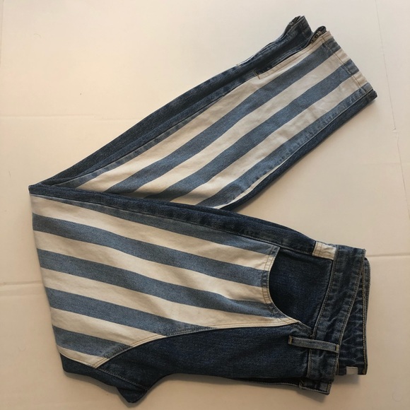 Guess x ASAP Rocky Striped Ankle Zip Jeans Sz 26 - Picture 7 of 15
